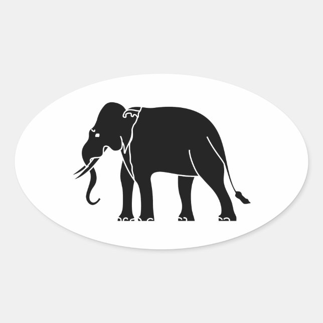 Adesivo Oval Elefante Siamês (Frente)