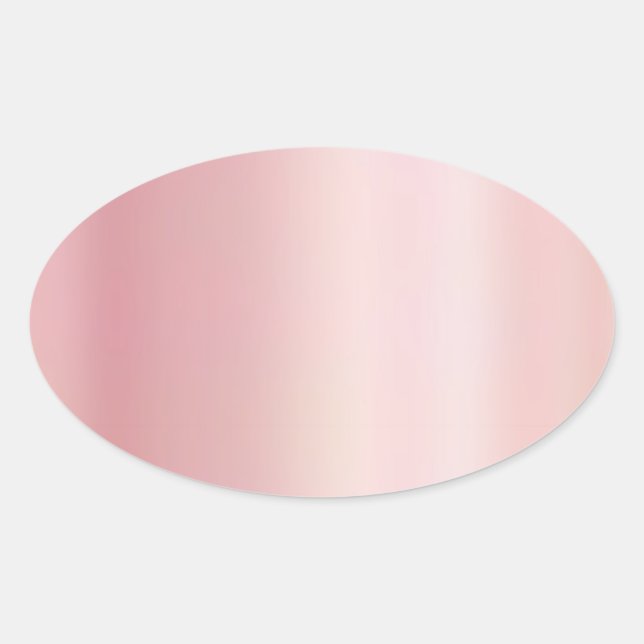 Adesivo Oval Elegant Rose Gold Blank Template Create Your Own (Frente)