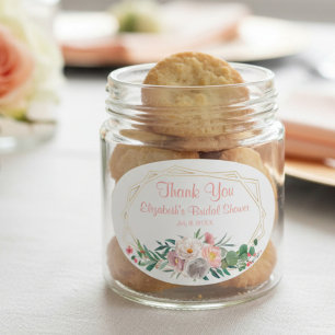 Adesivo Oval Elegante Chá de panela de Coral Quadrado