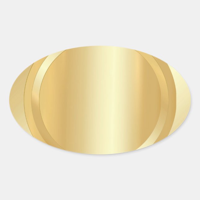 Adesivo Oval Elegante Faux Dourado Glamor Modelo Adicionar seu  (Frente)