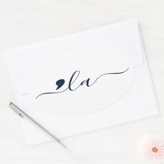 Adesivo Oval Elegante Script Kamala Harris para Presidente