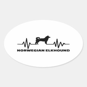Adesivo Oval Elkhound Norueguês