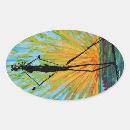 Adesivo Oval Embalagem de remo