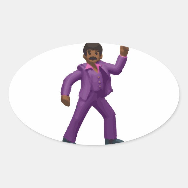 Adesivo Oval Emoji Dancing Man (Frente)
