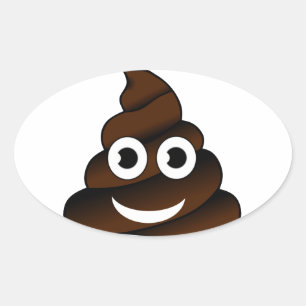 Adesivo Oval emoji de cocô engraçado
