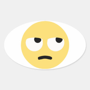 Adesivo Oval emoji eye roll
