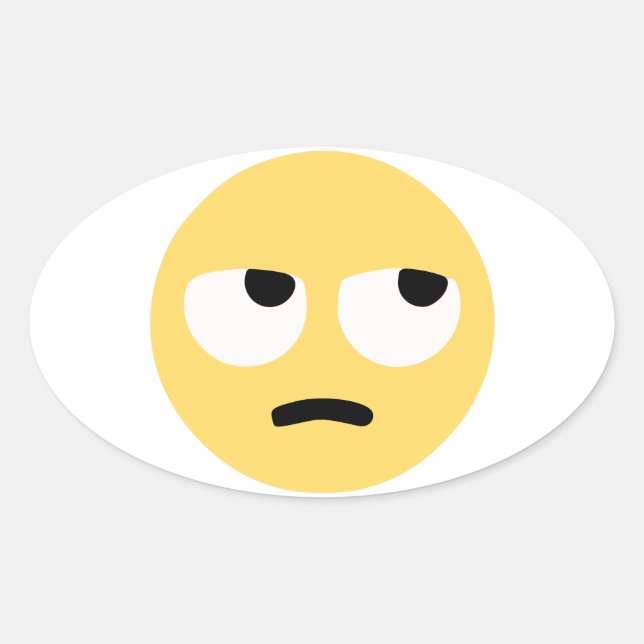 Adesivo Oval emoji eye roll (Frente)