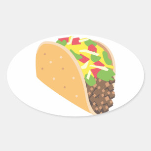 Adesivo Oval emoji taco