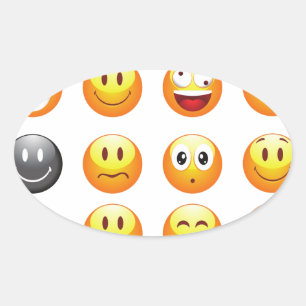Adesivo Oval emojis