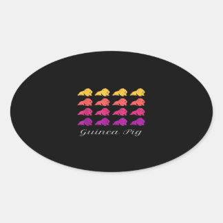 Adesivo Oval Engraçada Guiné-Porco Hamster