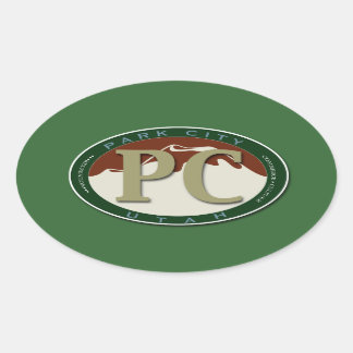 Adesivo Oval Engrenagem bonita do medalhão de Park City