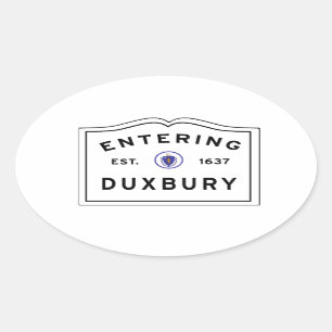 Adesivo Oval Entrada na cidade das MÃES de DUXBURY