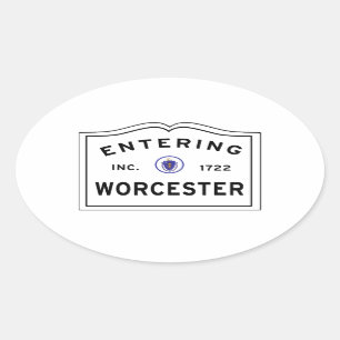 Adesivo Oval Entrando na cidade de MÃES de Worcester