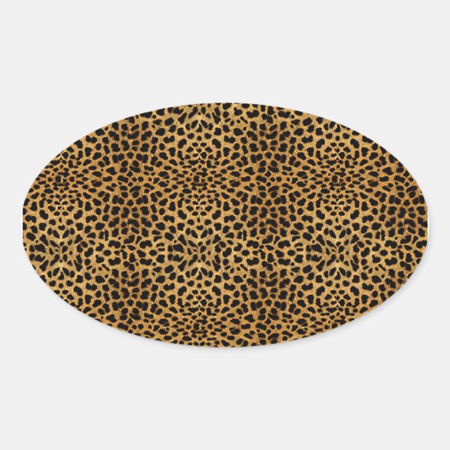 Adesivo Oval Envelope Leopardo Luxuoso Vinheta-Seal-Pau-Leopard (Frente)
