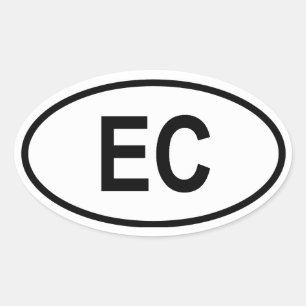 Adesivo Oval Equador "EC "