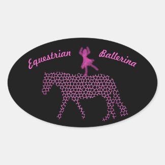 Adesivo Oval Equestrian Vaulting Ballerina