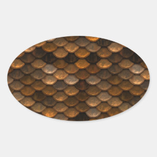 Adesivo Oval Escalas de Ouros