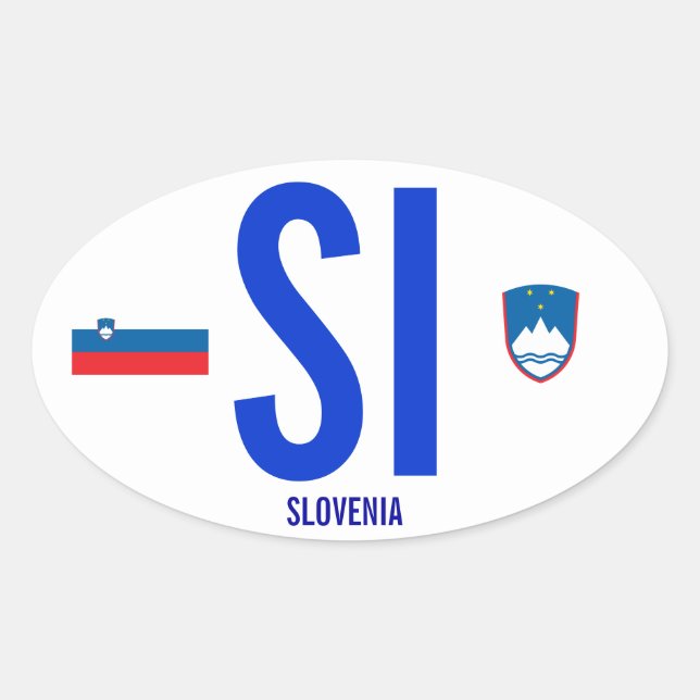 Adesivo Oval Eslovênia* Bumper Sticker (Frente)