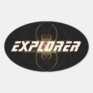 Adesivo Oval Espaço Explorwer pelo cozinheiro aka Linandara de