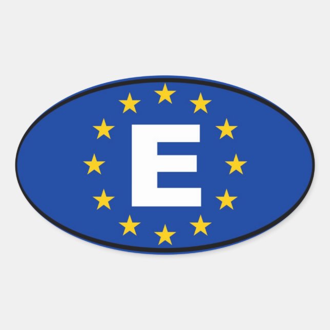 Adesivo Oval Espanha - União Europeia (Frente)