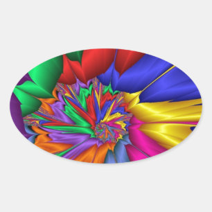Adesivo Oval Espiral brilhante da cor