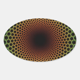 Adesivo Oval Espiral Psicodélica