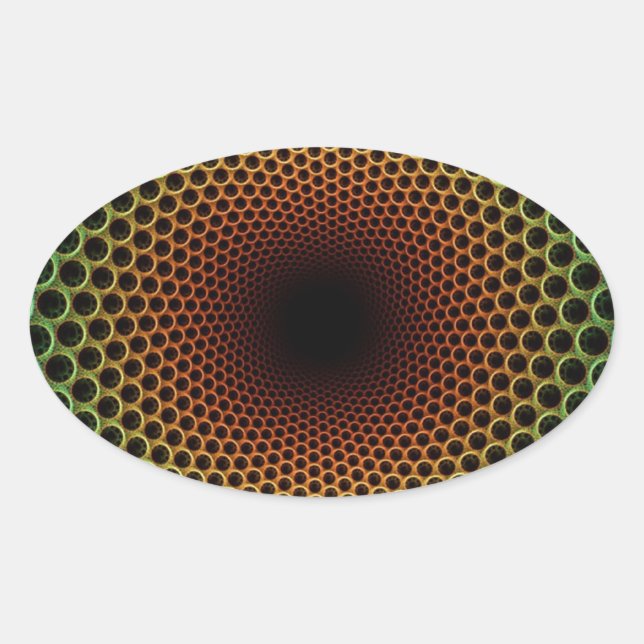 Adesivo Oval Espiral Psicodélica (Frente)