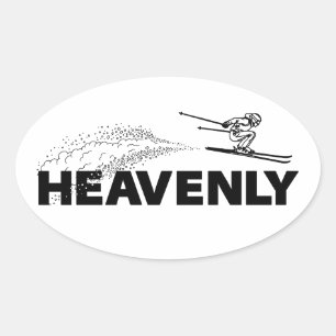 Adesivo Oval Estação de Esqui Heavenly California Nevada Saltad