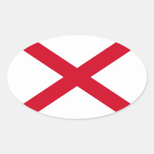 Adesivo Oval Estado do Alabama Flag Design
