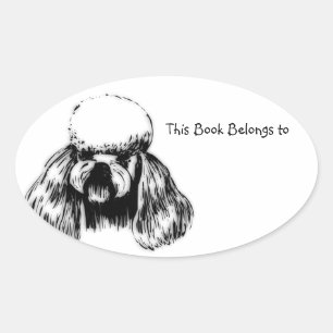 Adesivo Oval Este livro pertence ao Poodle
