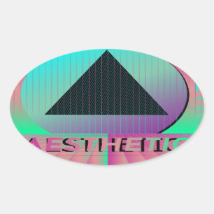 Adesivo Oval estética vaporwave