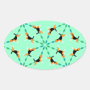 Adesivo Oval Estilo Beagle