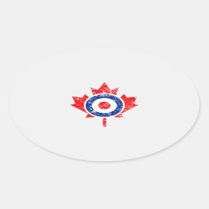 Adesivo Oval Estilo canadense Maple Leaf Roundel Grunge Mod