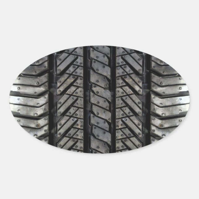 Adesivo Oval Estilo de Automotivo de Pneus de Borracha (Frente)