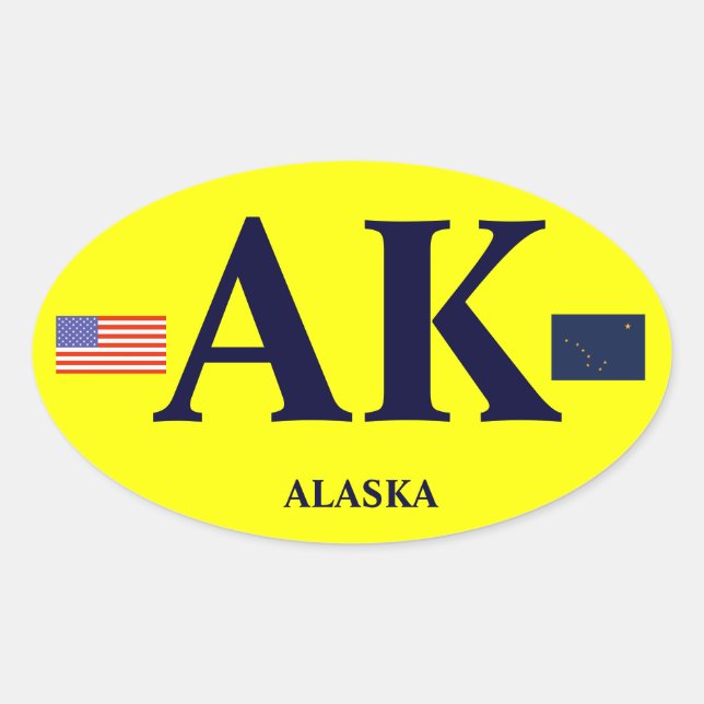 Adesivo Oval Estilo Euro Alaska Pára-choque Oval Bumper Sticker (Frente)