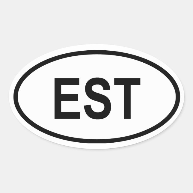 Adesivo Oval Estônia "EST" (Frente)