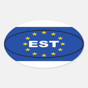 Adesivo Oval Estônia - EST - União Europeia
