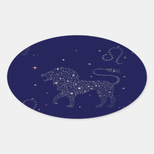Adesivo Oval estrela leo