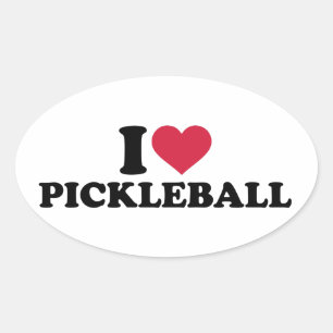 Adesivo Oval Eu adoro Pickleball