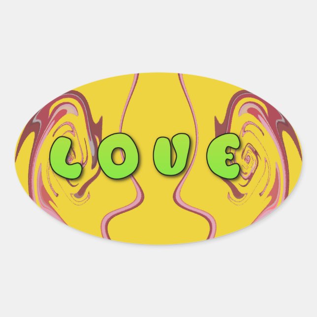 Adesivo Oval Eu amo a Jamaica (Frente)