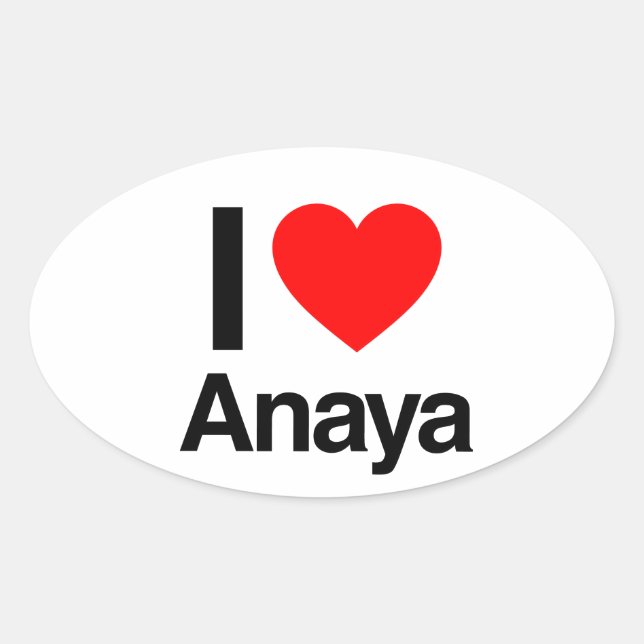 Adesivo Oval eu amo anaya (Frente)