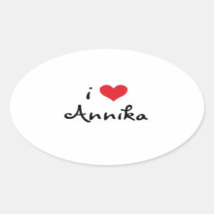 Adesivo Oval Eu amo Annika