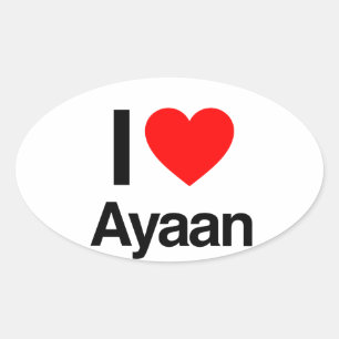 Adesivo Oval eu amo ayaan