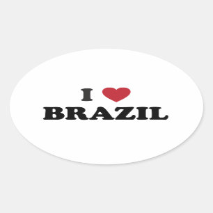 Adesivo Oval Eu amo Brasil