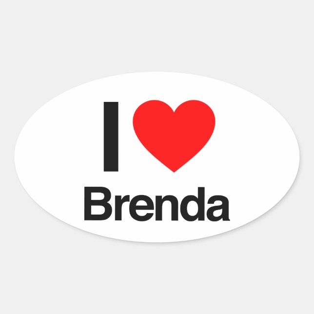 Adesivo Oval eu amo brenda (Frente)