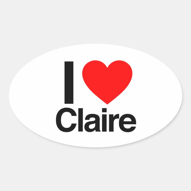 Adesivo Oval eu amo claire (Frente)