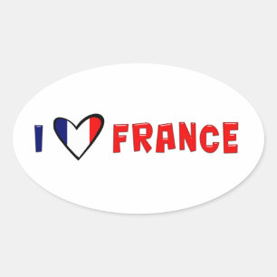 Adesivo Oval Eu amo France