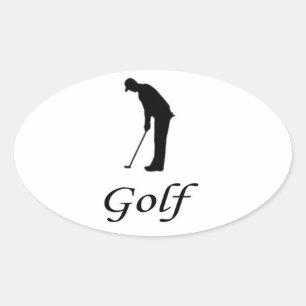 Adesivo Oval Eu Amo Golfe