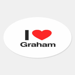 Adesivo Oval eu amo graham