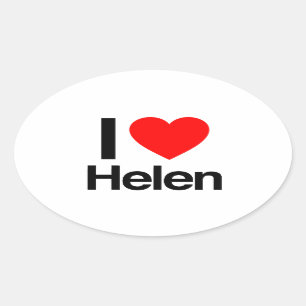 Adesivo Oval eu amo helen